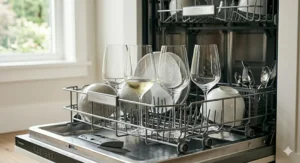 Durable dishwasher-safe Riesling glass, ideal for effortless cleanup after a dinner party.