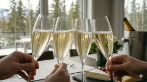 Durable acrylic flutes for outdoor dining. / Flûtes en acrylique durables pour les repas en plein air.
