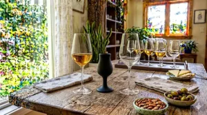 Minimalist style sherry glasses for a contemporary kitchen. Verres à xérès minimalistes pour une cuisine contemporaine.
