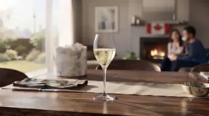 Hand-blown tulip champagne glasses with fine stems.