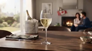 Minimalist tulip champagne glasses showing curvature.