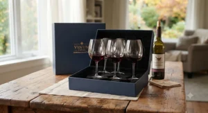 Crystal bordeaux wine tasting glasses set for Canadian wine enthusiasts.