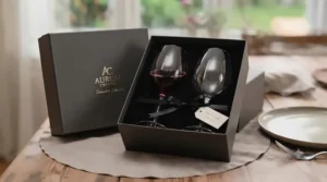 Elegant packaging for large wine glasses for red wine.