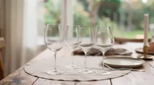 Collection of modern large wine glasses for red wine.