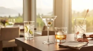 Professional-grade Schott Zwiesel barware glasses for cocktails.
