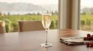 Tall, elegant Schott Zwiesel champagne flute for sparkling wines.