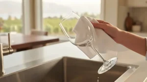Dishwasher-safe Schott Zwiesel crystal wine glasses for easy maintenance.