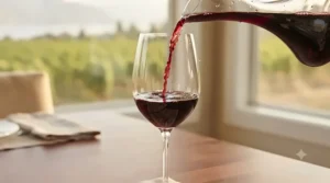 Wide bowl Schott Zwiesel red wine glass for full-bodied Cabernet Sauvignon.