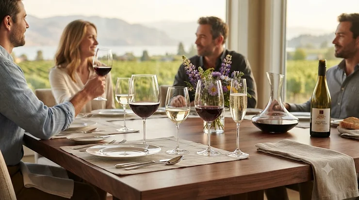 Elegant Schott Zwiesel Tritan crystal wine glasses for refined Canadian dining.