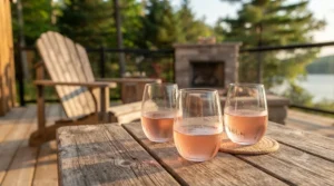 Stemless outdoor wine glasses suited for backyard entertaining.