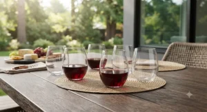 High-quality, shatter-resistant stemless wine glasses set, an ideal choice for hassle-free entertaining.