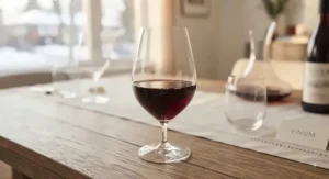 Close-up of a universal wine glasses set highlighting the optimal bowl shape for both red and white wines.