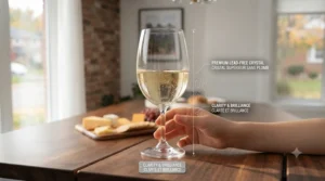 Multi-use graphic showing short stem wine glasses for small hands being used for local Canadian craft cider, artisan cocktails, and regional wines.