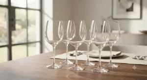 Brilliant crystal wine glasses set of 6 showcasing premium stemware craftsmanship.