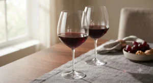 Large-bowl crystal wine glasses for red wine designed to aerate bold cabernet sauvignon.
