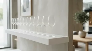 A curated selection of top rated glass wine glasses featured in a stemware buying guide display