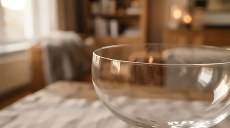 Close-up craftsmanship premium details comparing machine-made wine glasses vs handblown artisan work.