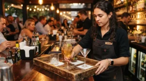 Certified tempered glass wine glasses meeting strict restaurant safety standards in a Vancouver bistro.